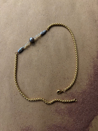 Tahitian Pearl and moonstone boot chain