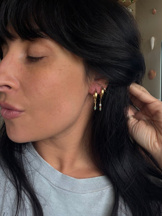 Turquoise and Terracotta Huggie Hoops