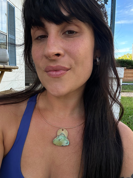 Light blue and green turquoise choker