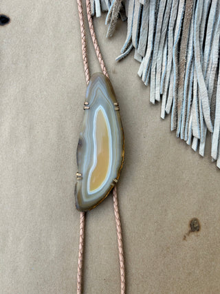 Large Agate - Led Zeppelin detail Bolo Tie