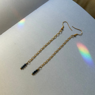 Raw sapphire duster earrings