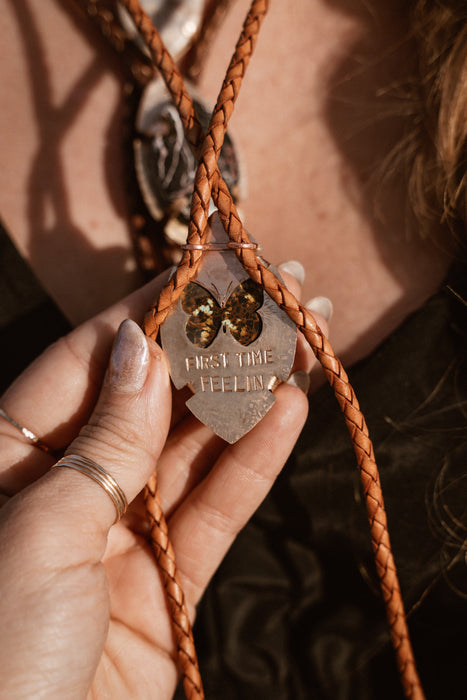 Brown + Black Jasper bolo tie