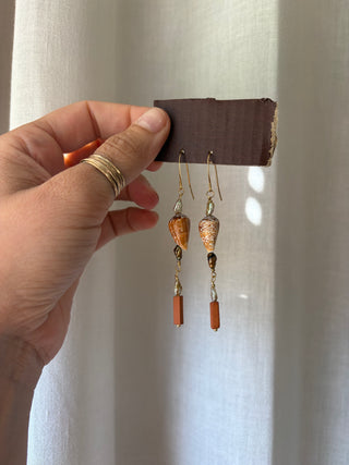 Orange / Brown Shell Earrings