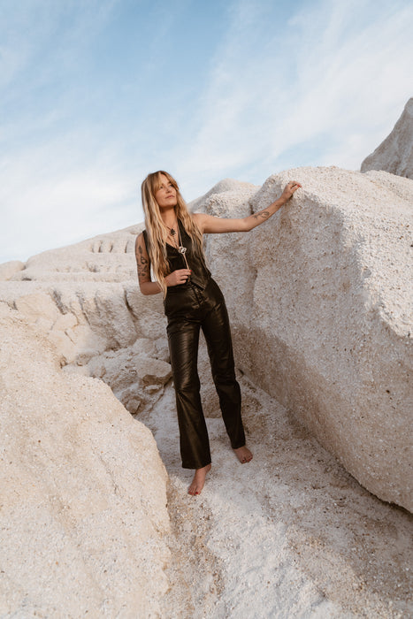 Black + brown Lace Agate bolo tie