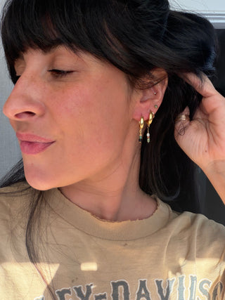 Tri color Huggie Hoops