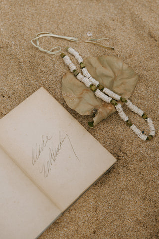 Shell Necklace with Green Accents