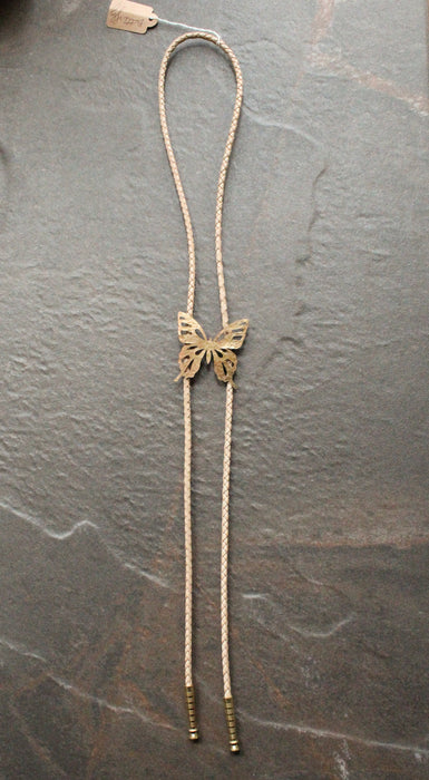 Bronze butterfly bolo tie