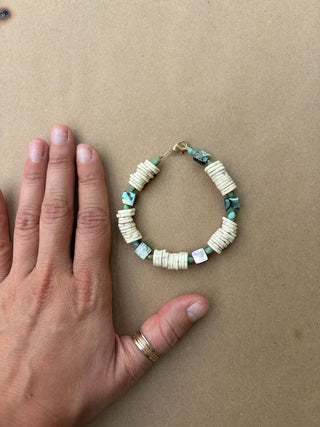 Shell Turquoise and Abalone bracelet