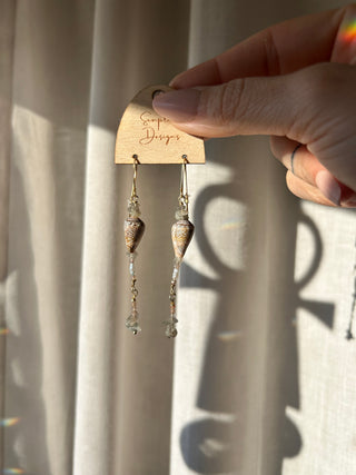 Shell and labradorite earrings