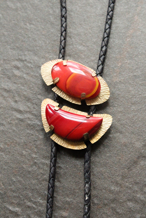 Red Fordite Bolo Tie