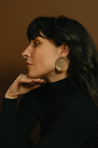 Large Domed Textured Earrings