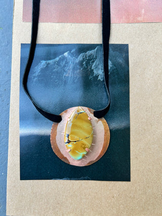Green and Blue Turquoise pendant - Noeline Hofmann