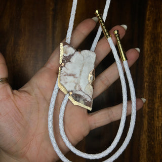 Raw Wild Horse Jasper bolo tie
