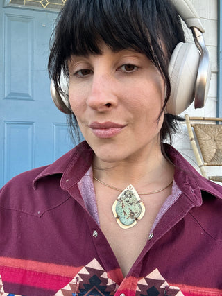 Life is but a dream statement turquoise choker