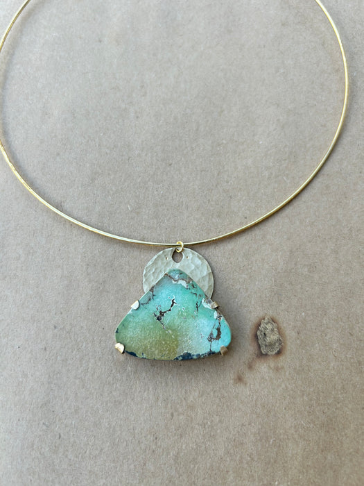 Light blue and green turquoise choker