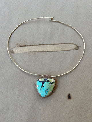 Large Turquoise choker necklace