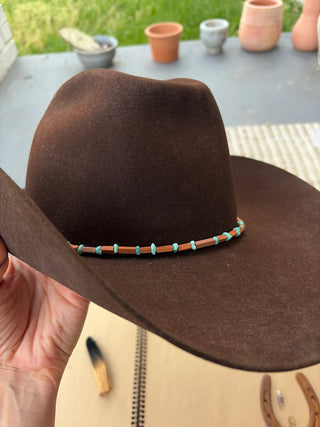 Turquoise and Terracotta Hat Band