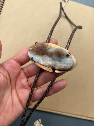 Geode Agate bolo tie