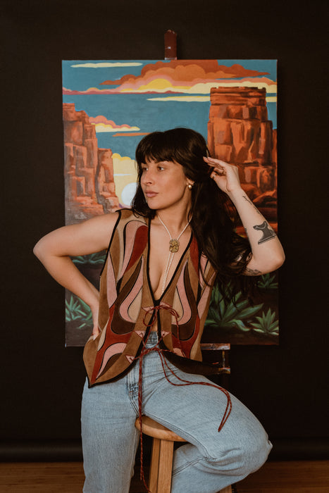 “Sunset in the Canyon” bolo tie
