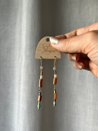 Terracotta and turquoise earrings
