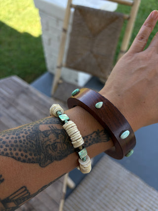 Shell Turquoise and Abalone bracelet