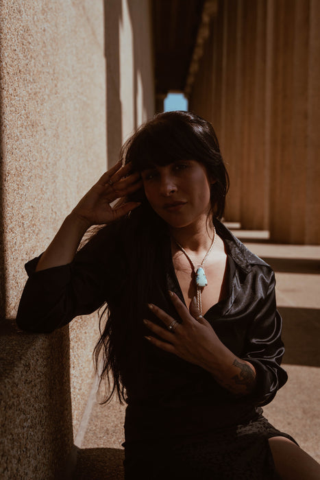 Lavender Turquoise bolo tie