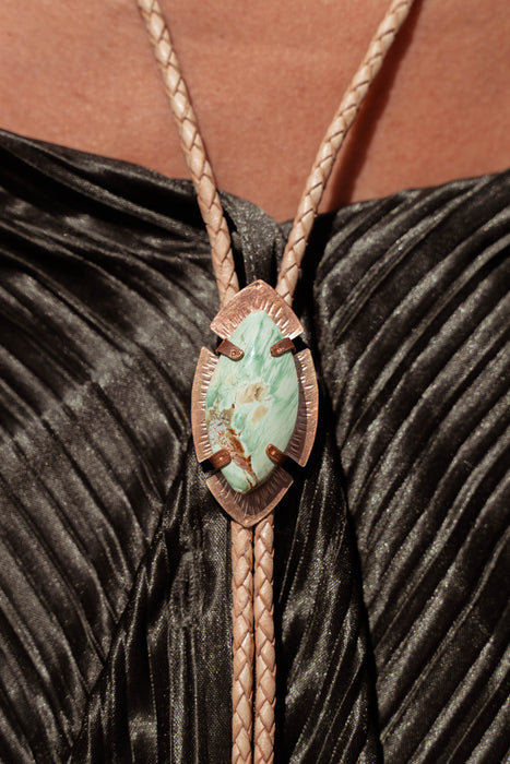 Green Jasper bolo tie