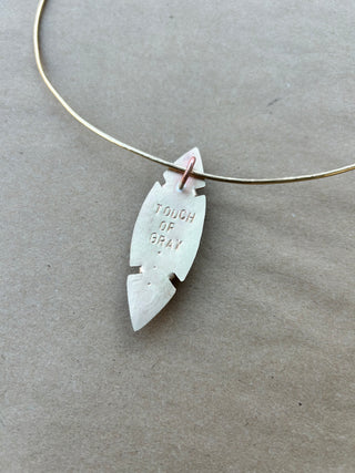 Touch of Gray - petrified wood pendant