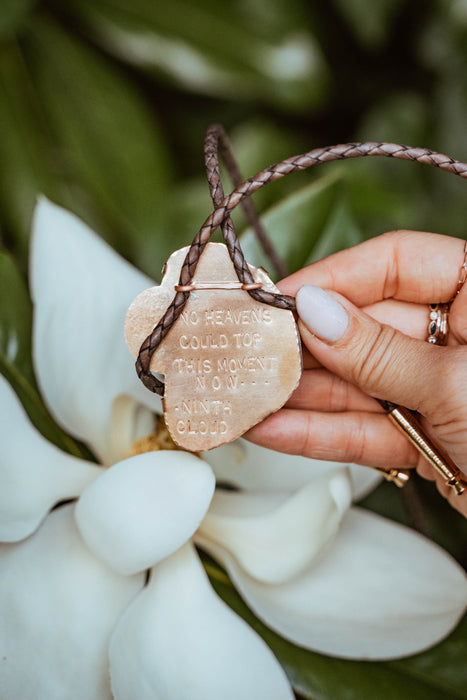 Cream Lace Agate slice bolo tie - Zach Bryan Ninth Cloud