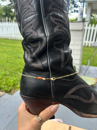 Pearls + Terracotta boot chain
