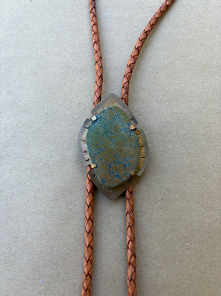 Deep Green Turquoise bolo tie