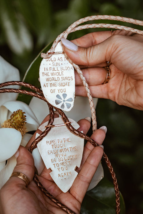 Cream Lace Agate bolo - Poem (Mother Piece)