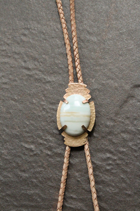 Green Lace Agate bolo tie