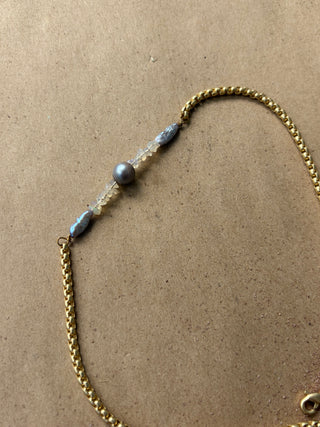 Tahitian Pearl and moonstone boot chain
