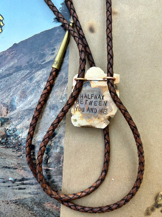 Brown turquoise bolo tie