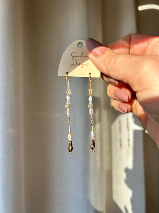 Pearl and Labradorite earrings