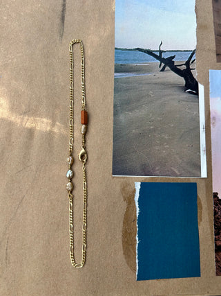 Pearls + Terracotta boot chain