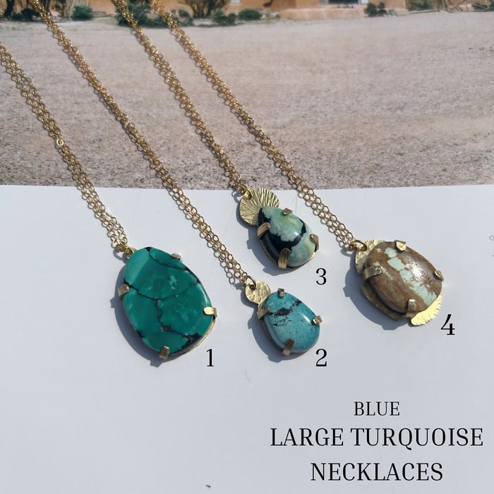 Large Turquoise necklaces - Blue
