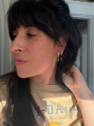 Turquoise Huggie Hoops