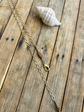 Terracotta and Turquoise drop necklace