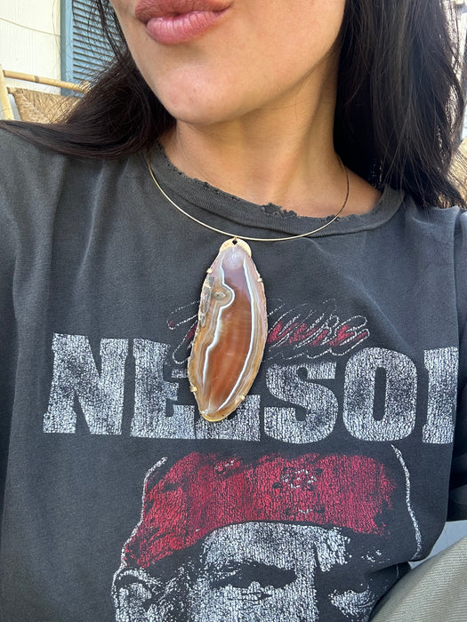 Large Orange lace agate choker