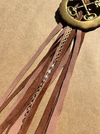 Key Horse Bridle Medallion Accessory with Turquoise