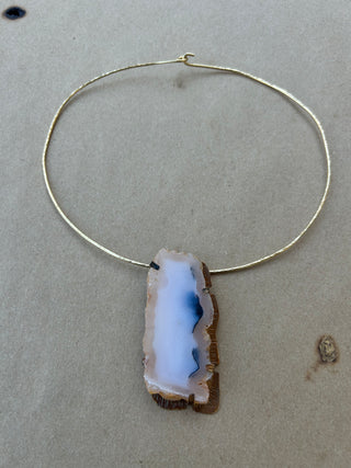 Large agate choker necklace