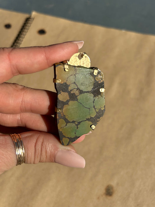 Deep green turquoise pendant