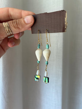 Shell Abalone and Turquoise earrings