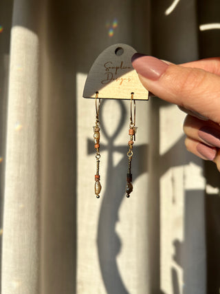 Pearl and terracotta earrings