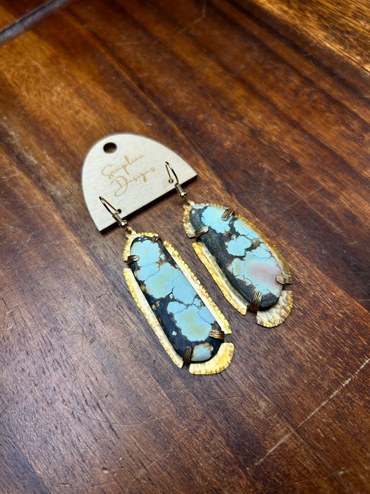 Raw Turquoise earrings