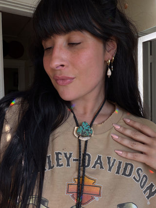 Large Blue Green Turquoise bolo tie