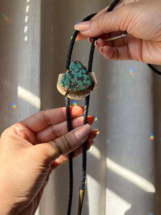 Large Blue Green Turquoise bolo tie