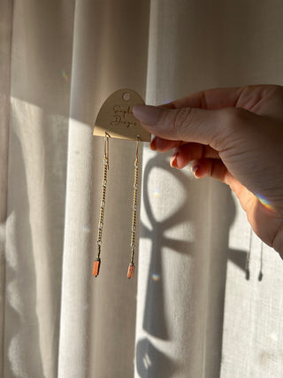 Terracotta turquoise and gold Matte chain earrings